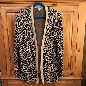 🐷 J. Crew Leopard Print Open-Front Cardigan